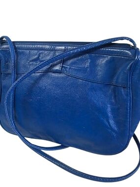 Sleek Cobalt Blue Leather Crossbody Bag